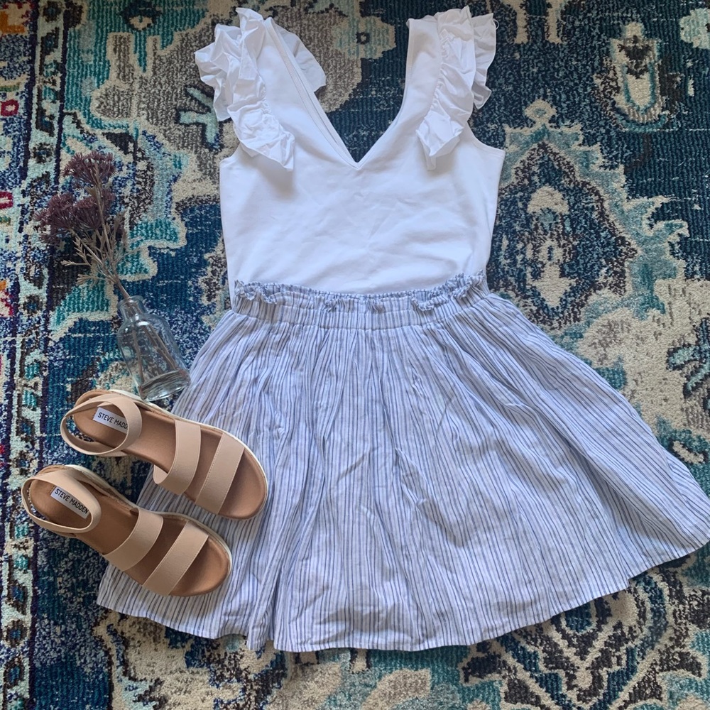 High waisted blue striped skirt from Zara size Med